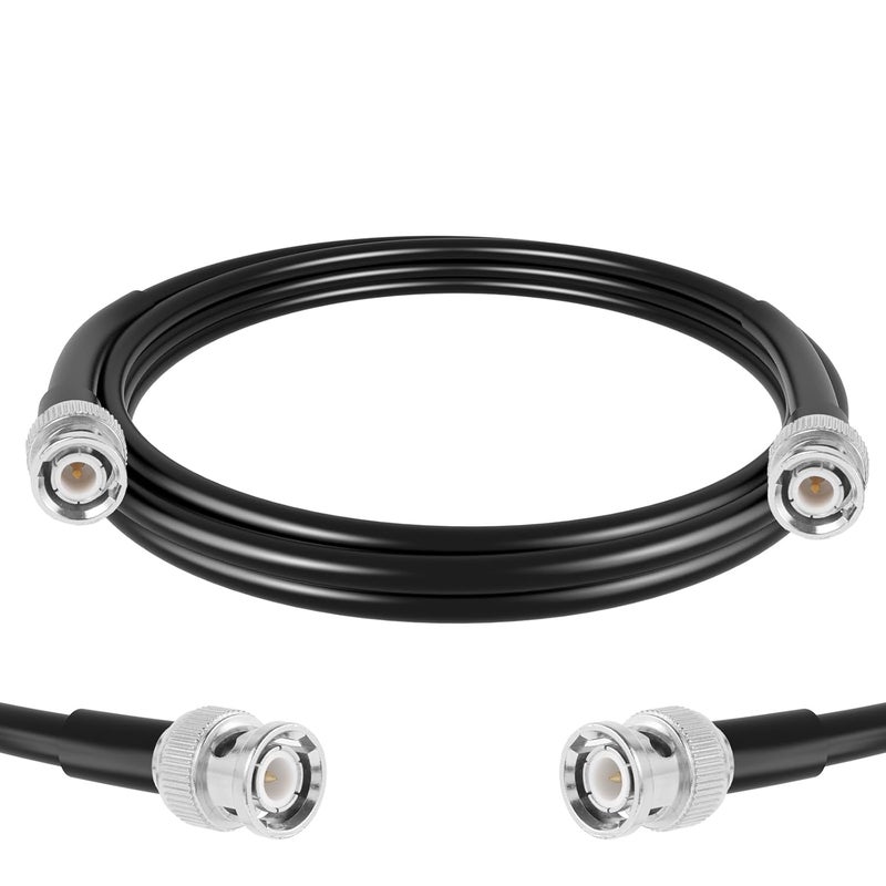 exgoofit BNC Jumper Cable with BNC Male Connector, RG58 Coaxial Cable 6.6ft 2m Low Loss 50 ohm for Antenna Analyzer, CB Radio, Signal Generator - Image 1